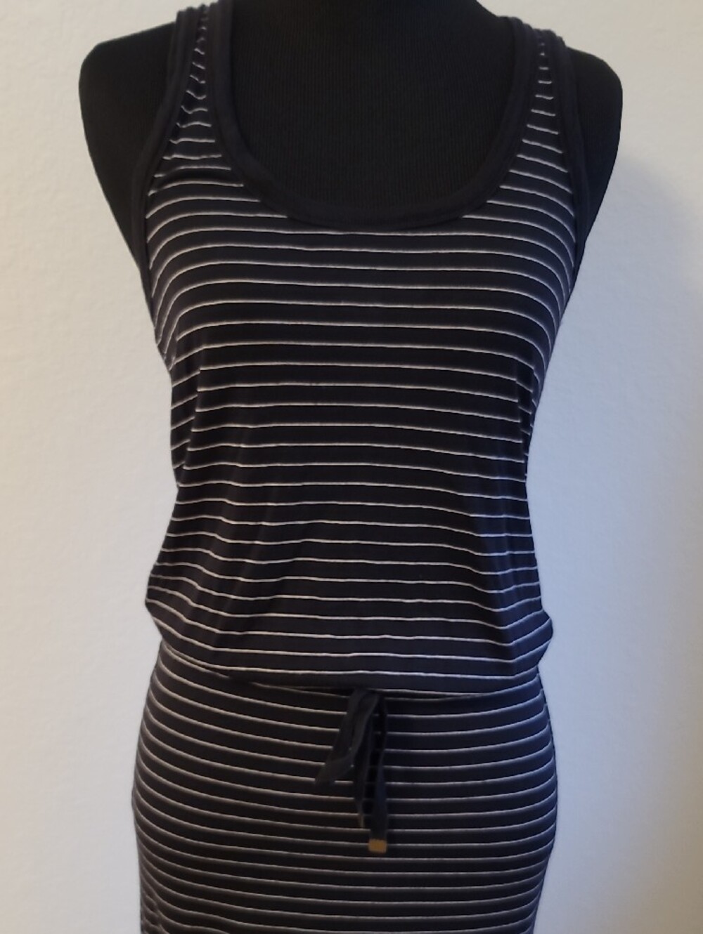 Victoria's Secret Black and White Striped Maxi Dress